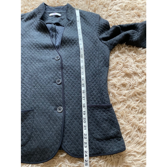 Leggiadro Charcoal Quilted Button Up Cardigan Large - Picture 6 of 7